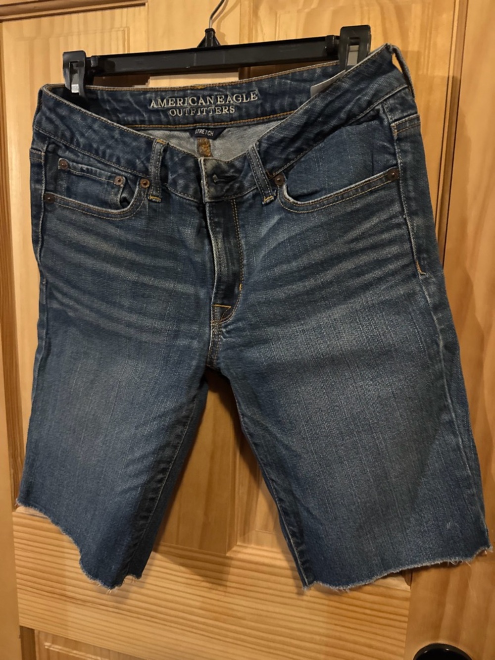 American Eagle Outfitters Women’s Distressed Blue Denim Cutoff Shorts